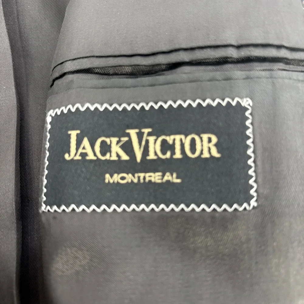 Jack Victor Glen Plaid Blazer Mens XL Brown Black Wool 2B/3B Sport Coat No Vents